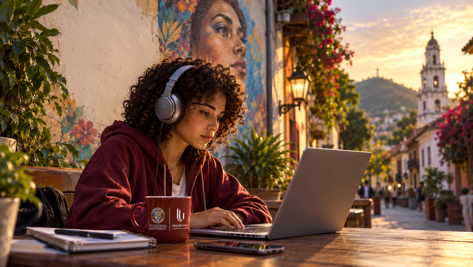 Estudiante en Cali conectado a educación digital